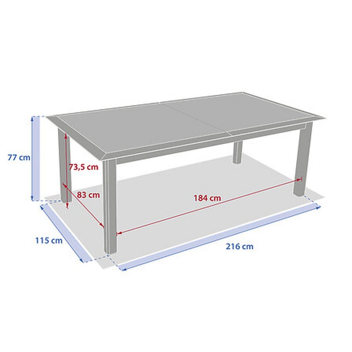 HESPERIDE Table de jardin extensible en aluminium effet bois 12 places ALLURE - Grège et avoine