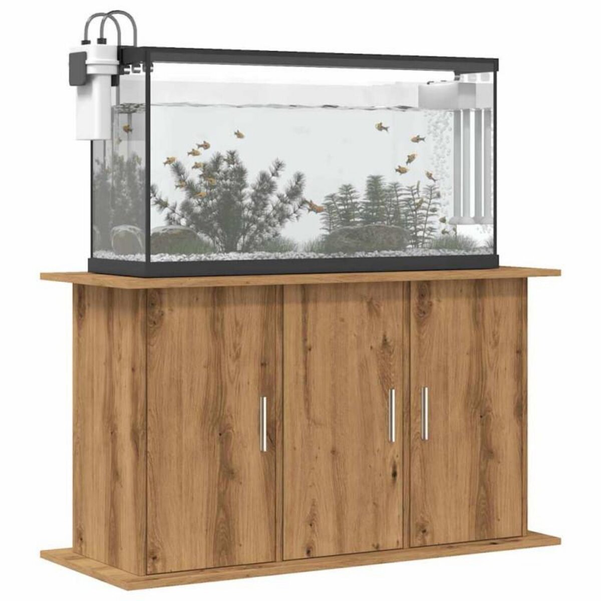VIDAXL Support d aquarium chêne artisanal 101x41x58 cm bois ingénierie
