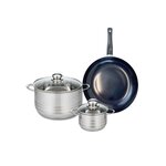 ELO Ensemble de 1 Poêle de cuisson 28 cm et 2 faitouts 14 et 24 cm Elo Prima Brillant