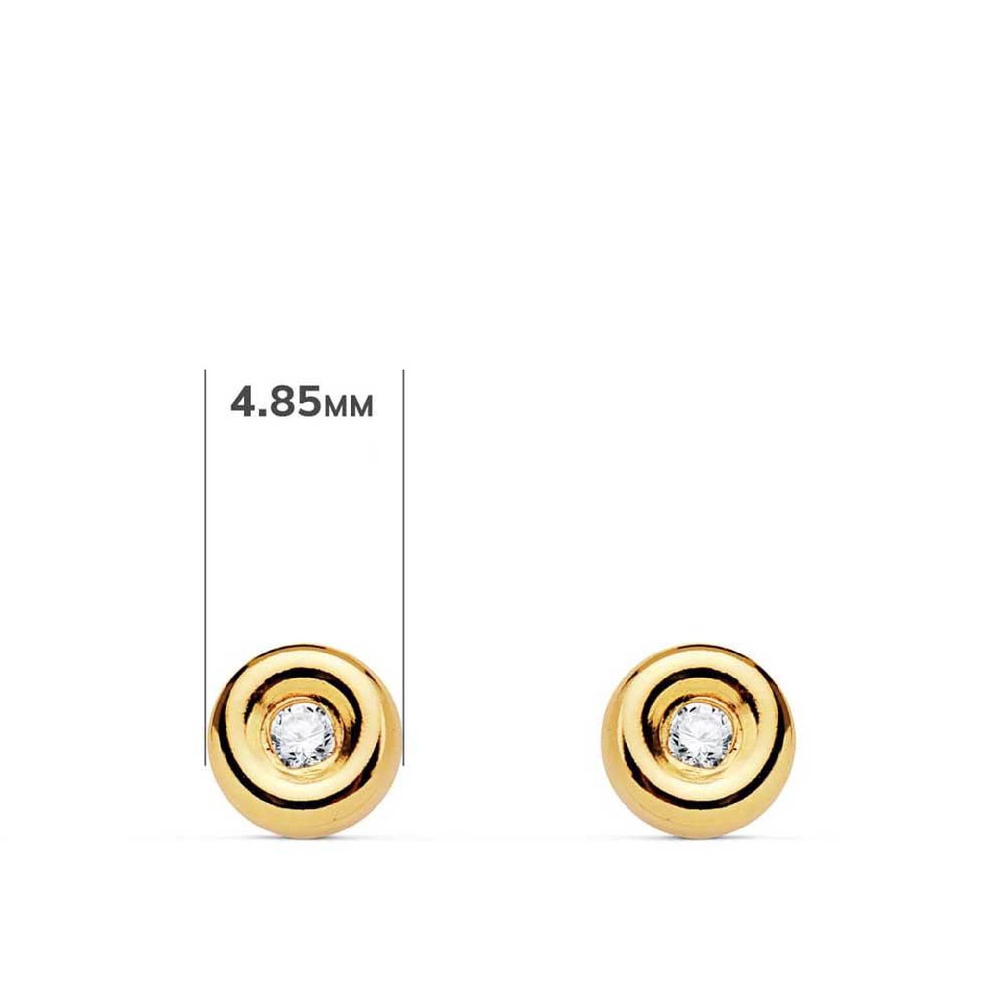 Voir la diapositive 2 : L'ATELIER D'AZUR Boucles d'Oreilles Solitaires Diamants de Synthèse 0.03 Carats - Or 18 Carats 750 Jaune