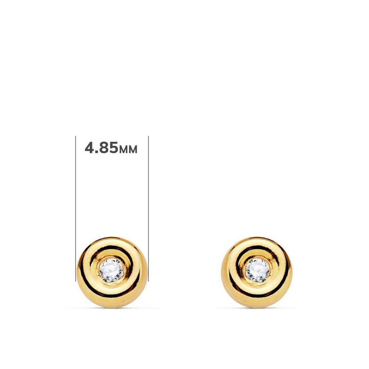 L'ATELIER D'AZUR Boucles d'Oreilles Solitaires Diamants de Synthèse 0.03 Carats - Or 18 Carats 750 Jaune