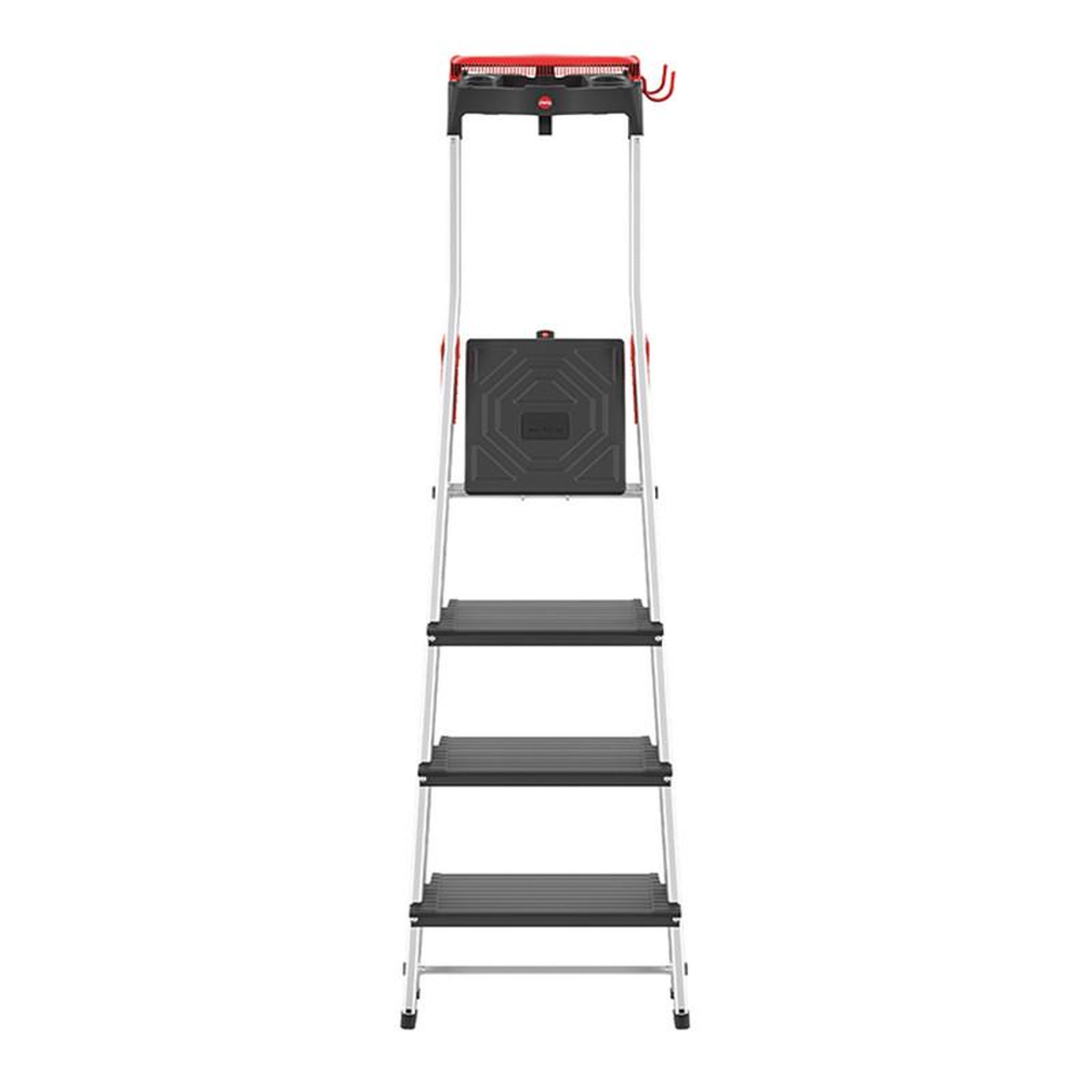 Voir la diapositive 3 : HAILO Escabeau de sécurité pliable en aluminium 4 marches larges Hailo L100