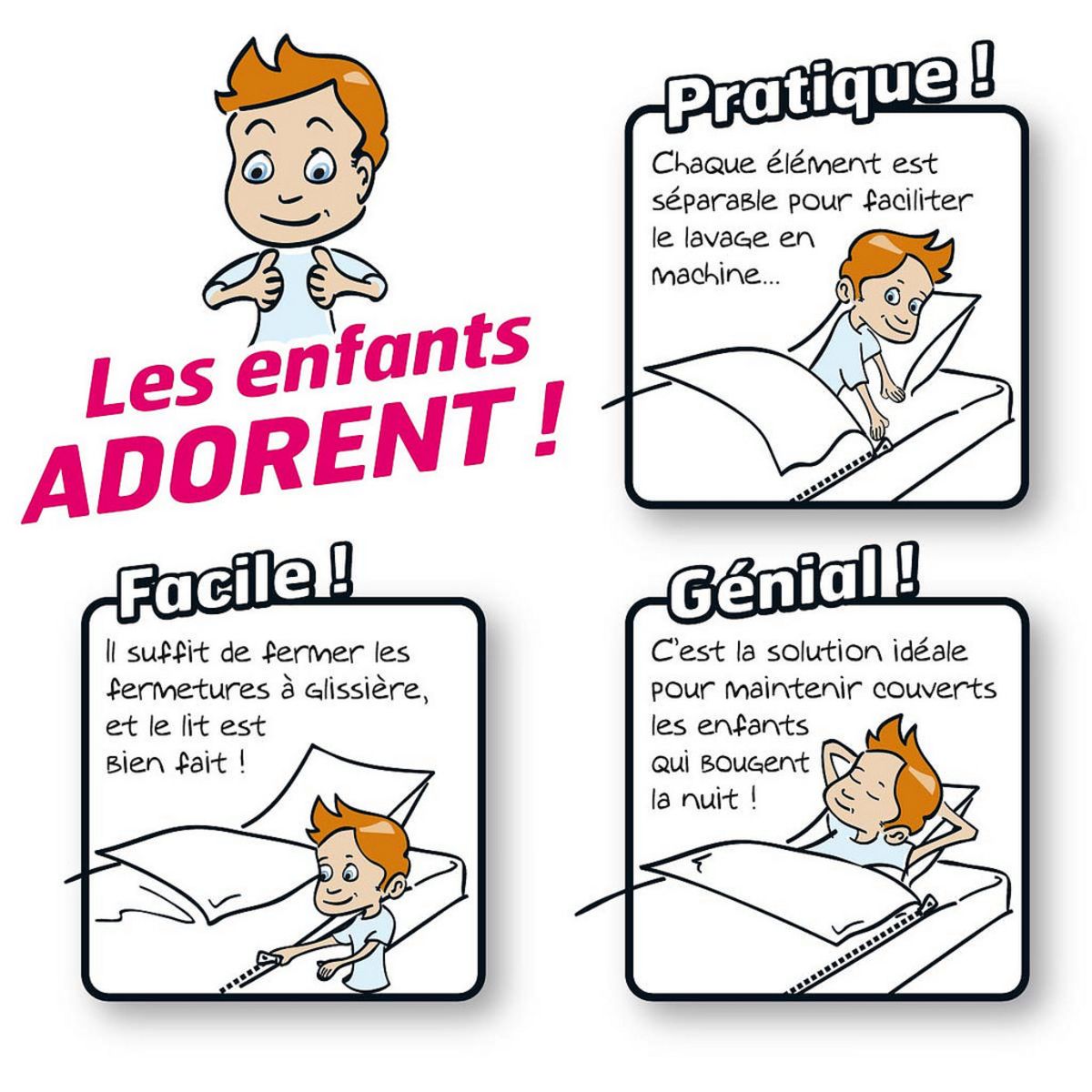 BLEUCALIN Ensemble de couchage prêt à dormir avec couette Caradou