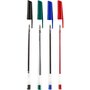 AUCHAN Lot de 4 stylos bille pointe moyenne coloris assortis bleu/noir/rouge/vert