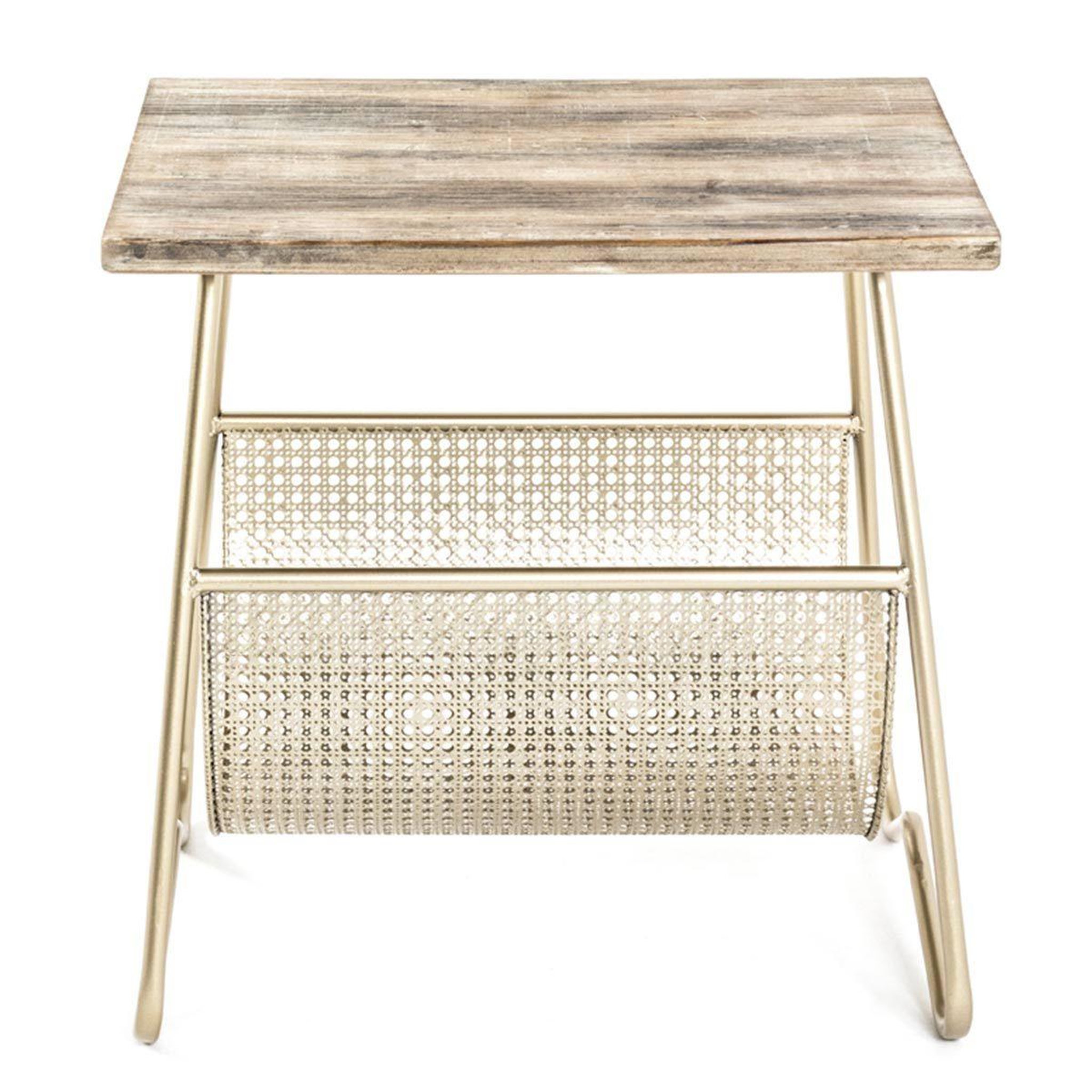 Voir la diapositive 2 : Paris Prix Table d'Appoint Design  Porte Revues  51cm Or