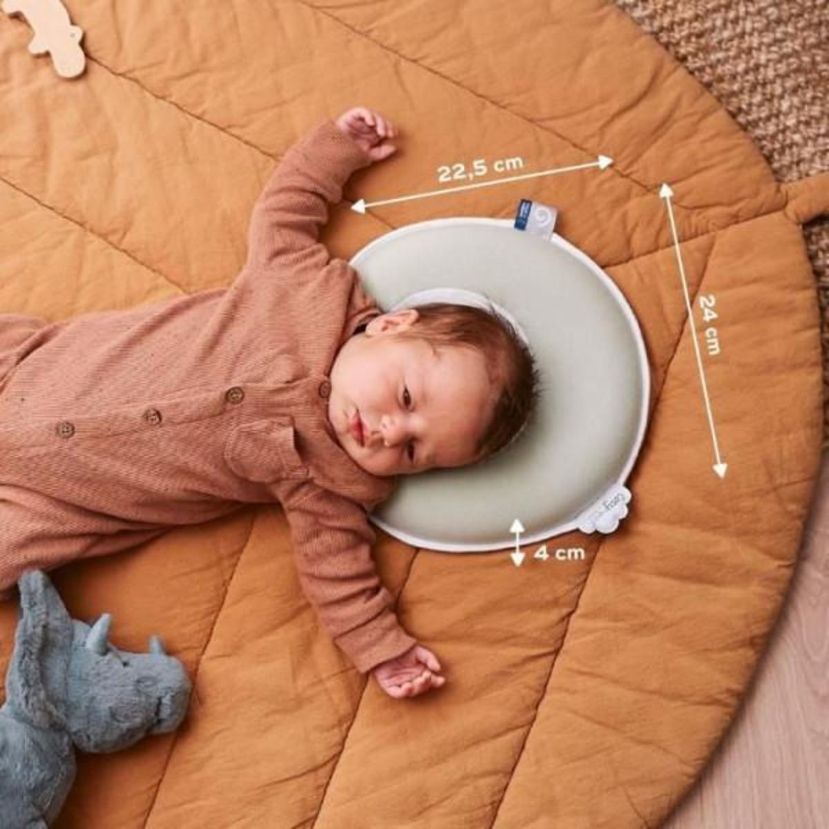 BABYMOOV Cale tete bébé - BABYMOOV - Cosyhead - Morphologique pour bébé - Coton bio certifié oeko-Tex - Fresh Sage Green