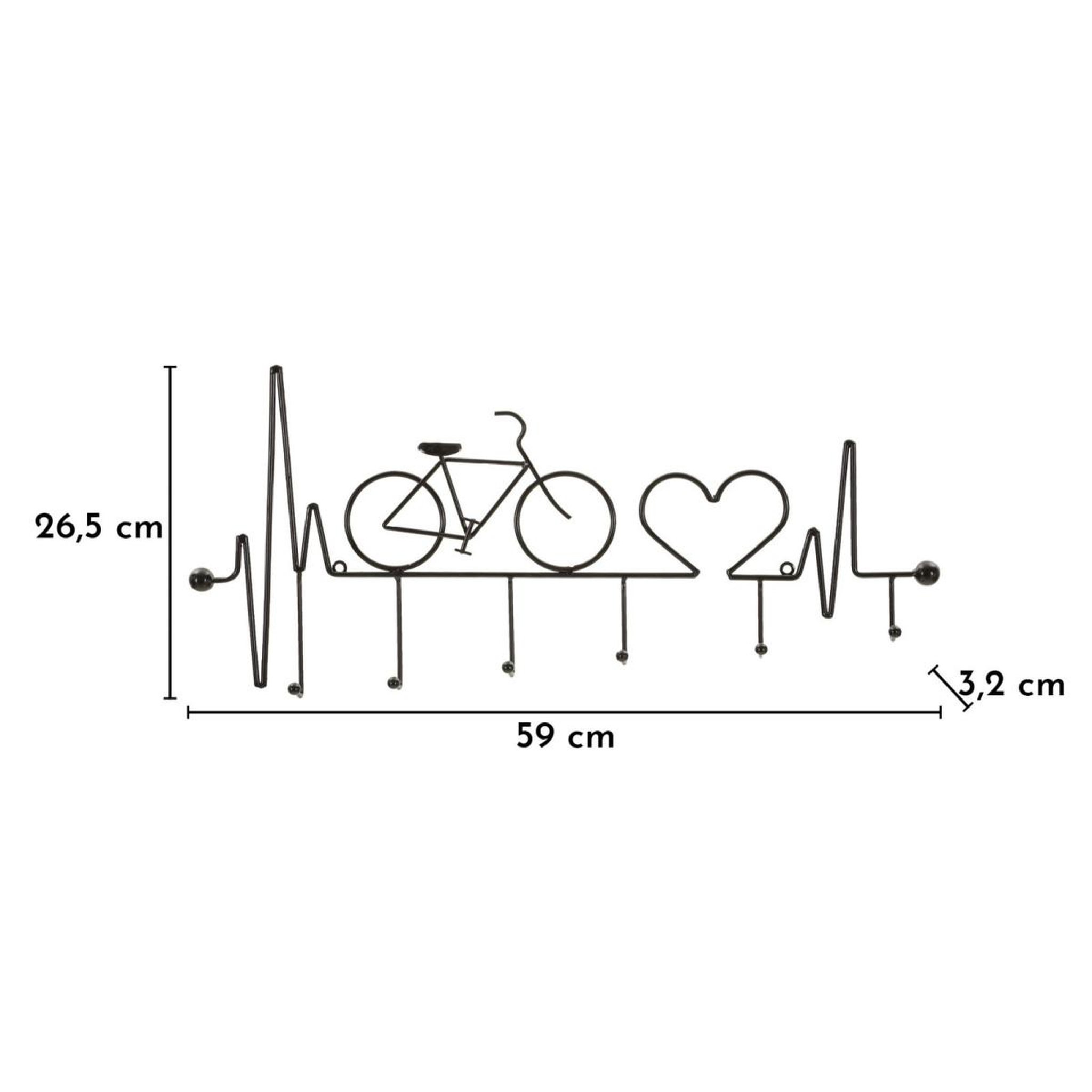 Voir la diapositive 6 : Paris Prix Patère murale en métal  bicycle  59cm noir