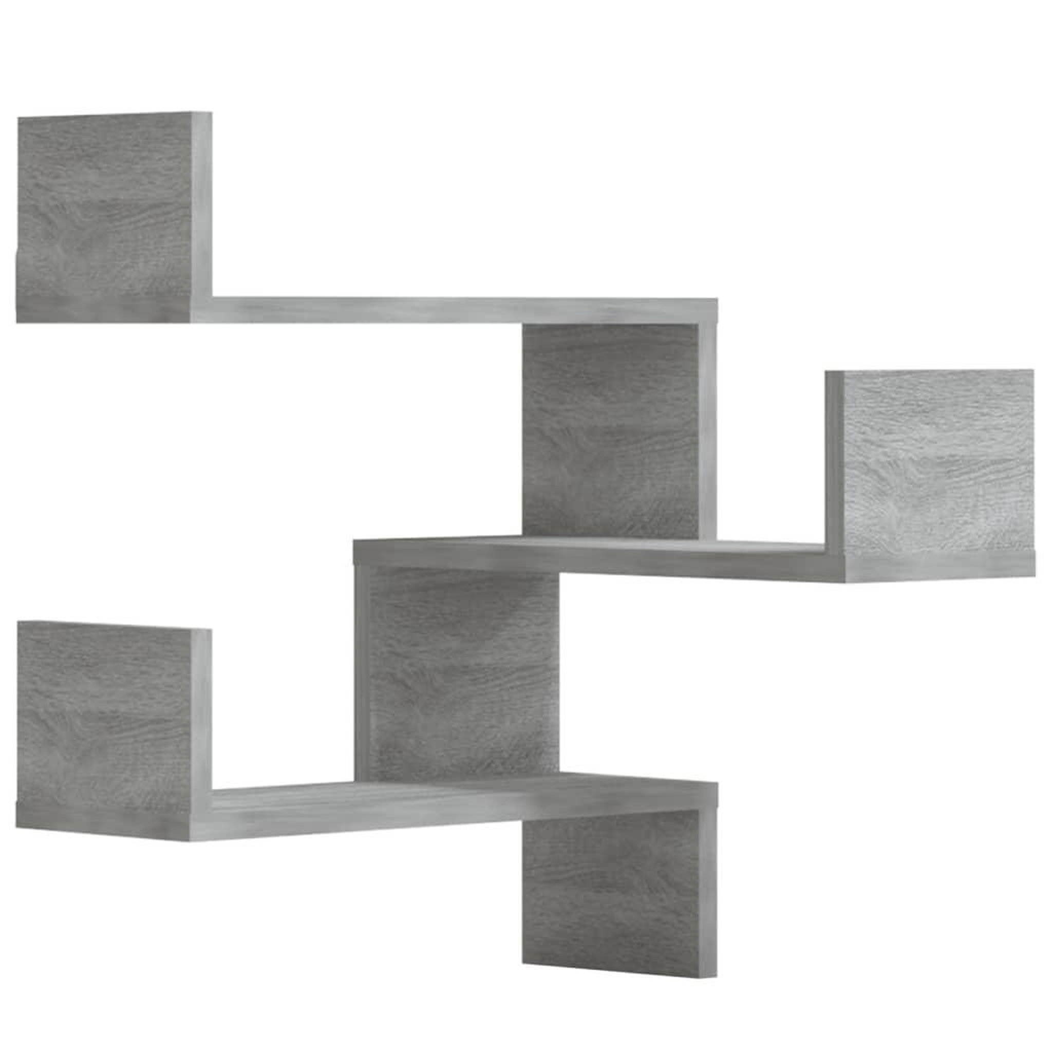 Voir la diapositive 2 : VIDAXL Etageres d'angle murales 2 pcs Sonoma gris 40x40x50 cm Bois