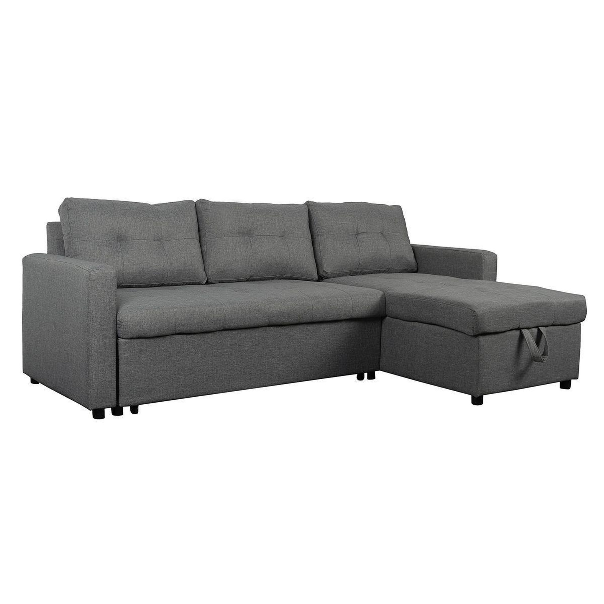 Voir la diapositive 2 : Paris Prix Canapé d'angle convertible tissu  corto  221cm gris