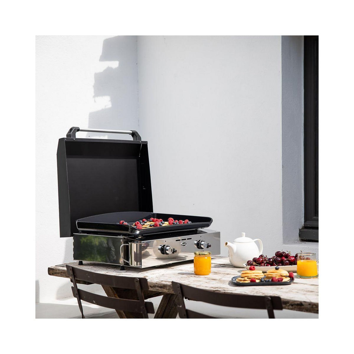 Eno Plancha gaz Initial 50 Inox 2 brûleurs à poser, 47x36 cm