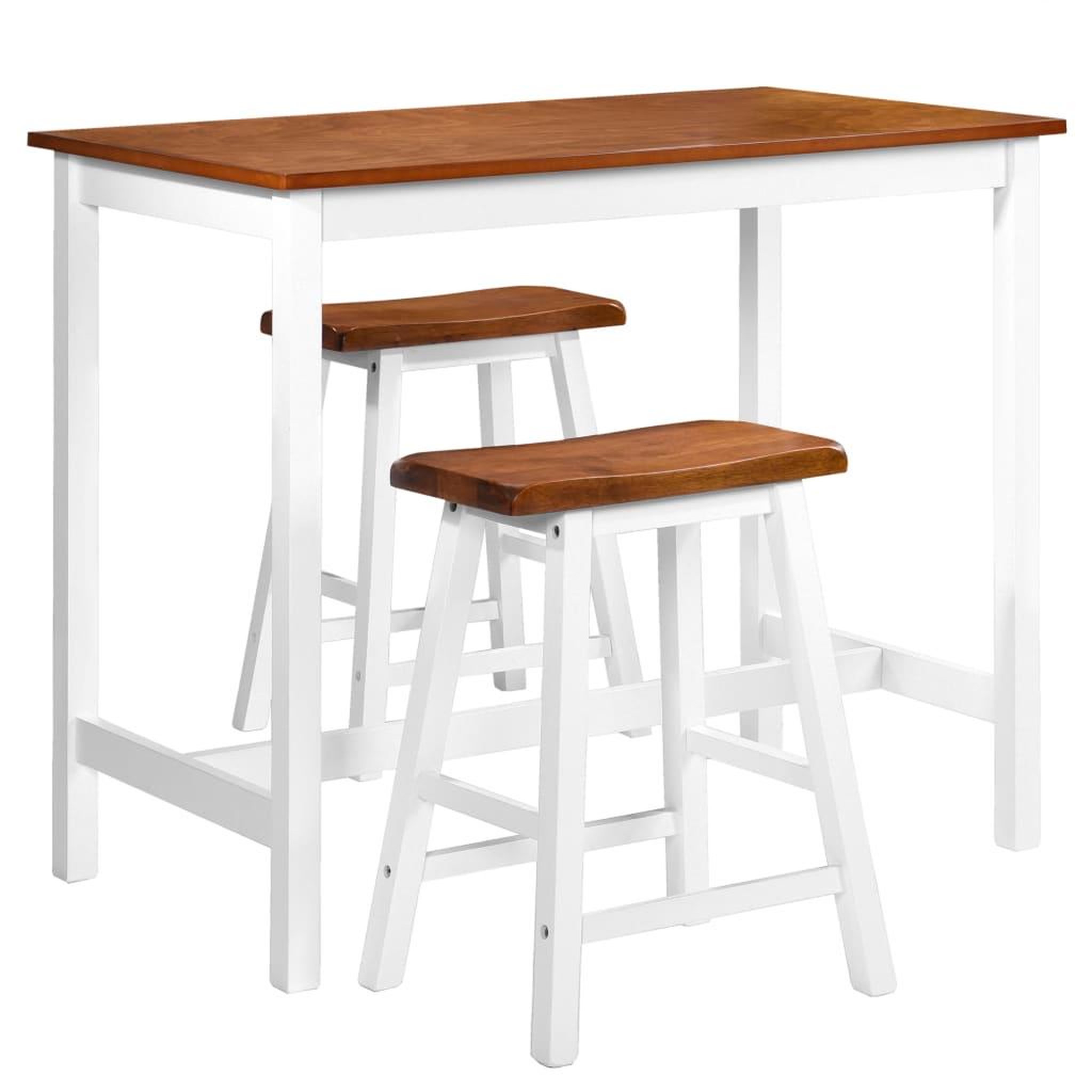 VIDAXL Table de bar et tabouret 3 pcs bois massif
