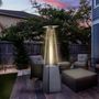 Voir la diapositive 4 : OUTSUNNY Outsunny Parasol chauffant pyramide 10,5 kW - chauffage d'extérieur gaz - chauffage de terrasse - double sécurité - puissance réglable - roulettes, housse incluse - acier inox. gris métal