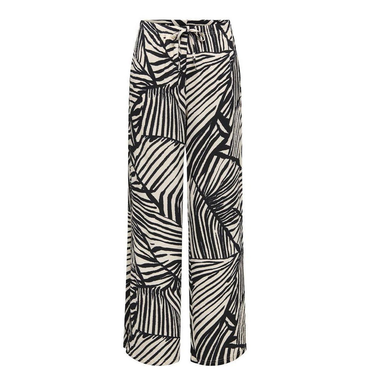 JACQUELINE DE YONG Pantalon fluide Beige/Noire Femme JDY Ebbie