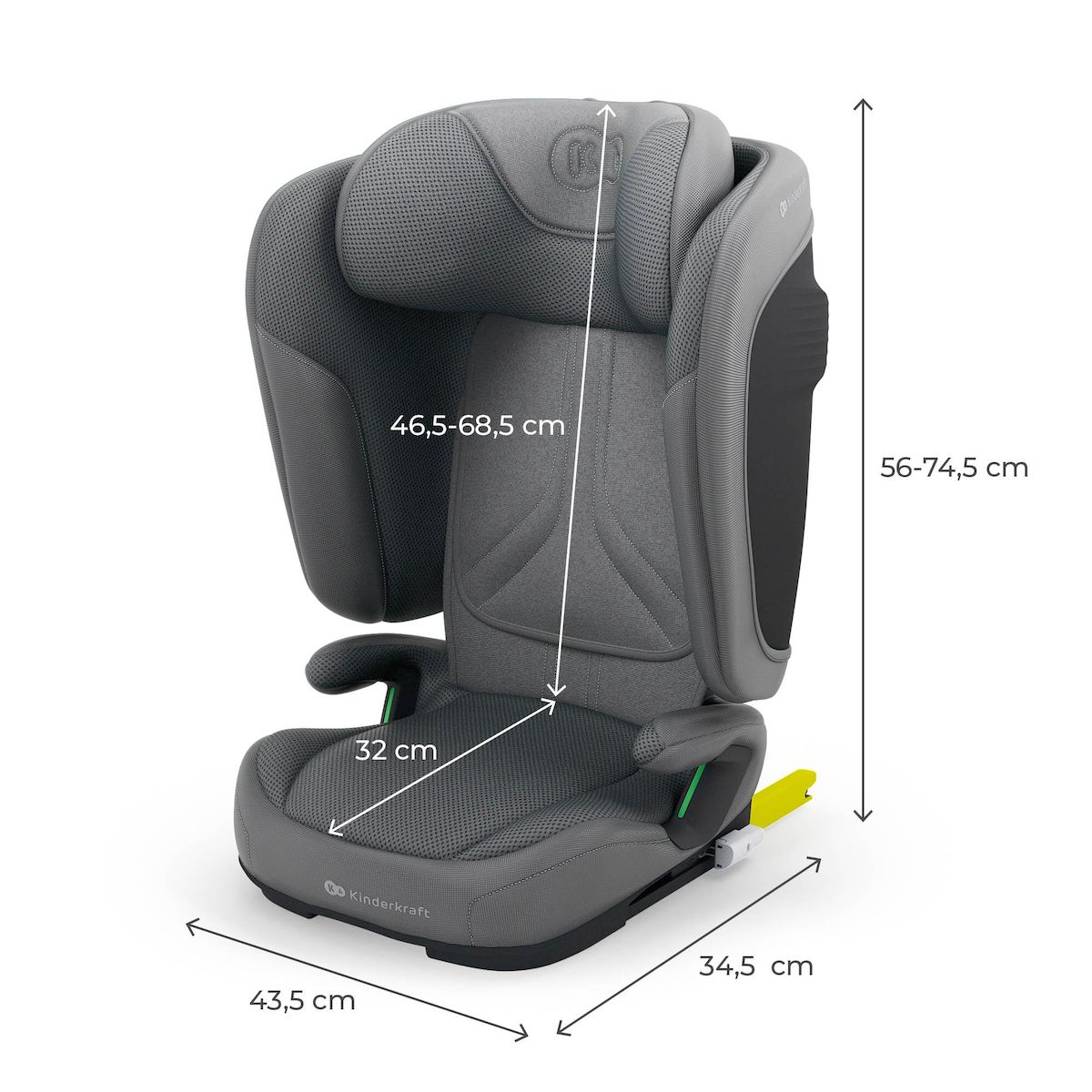KINDERKRAFT Siège auto isofix pliable avec protection