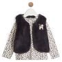 Voir la diapositive 1 : INEXTENSO Ensemble t-shirt manches longues + gilet en fourrure bébé fille