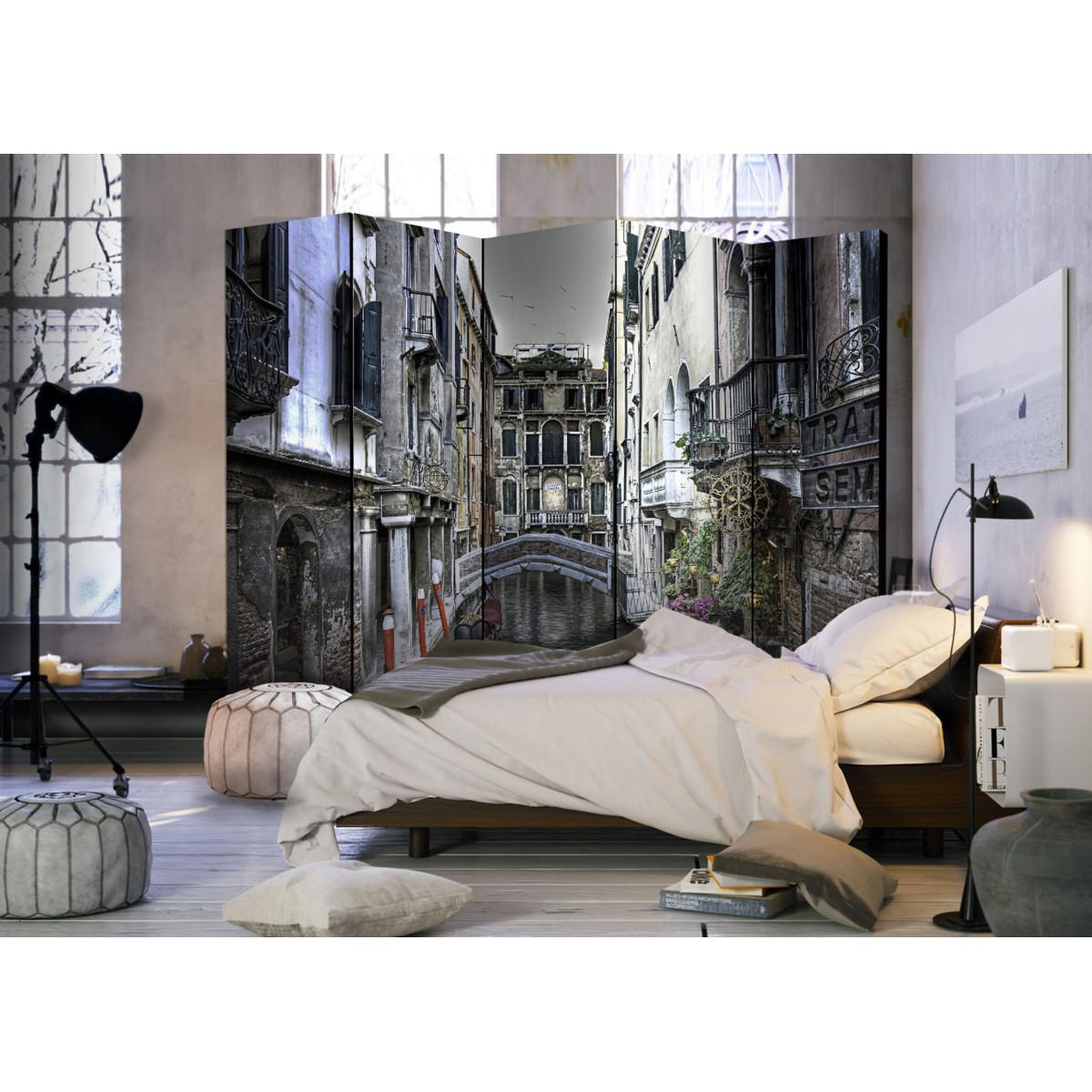 Voir la diapositive 2 : Paris Prix Paravent 5 volets  romantic venice  172x225cm