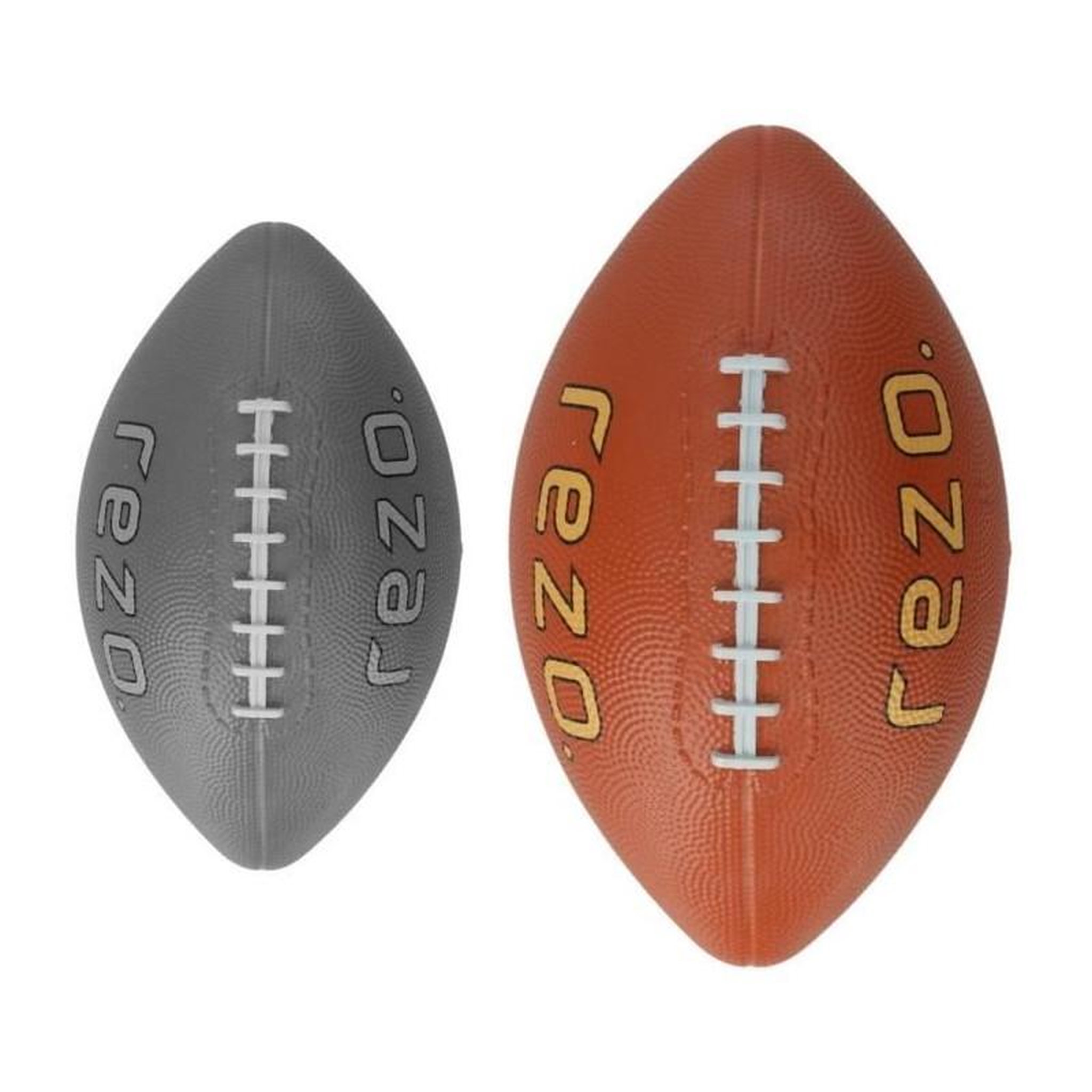 Voir la diapositive 4 : Ballon de football américain - REZO - Caoutchouc - Taille 7 - Marron - Résistant et polyvalent