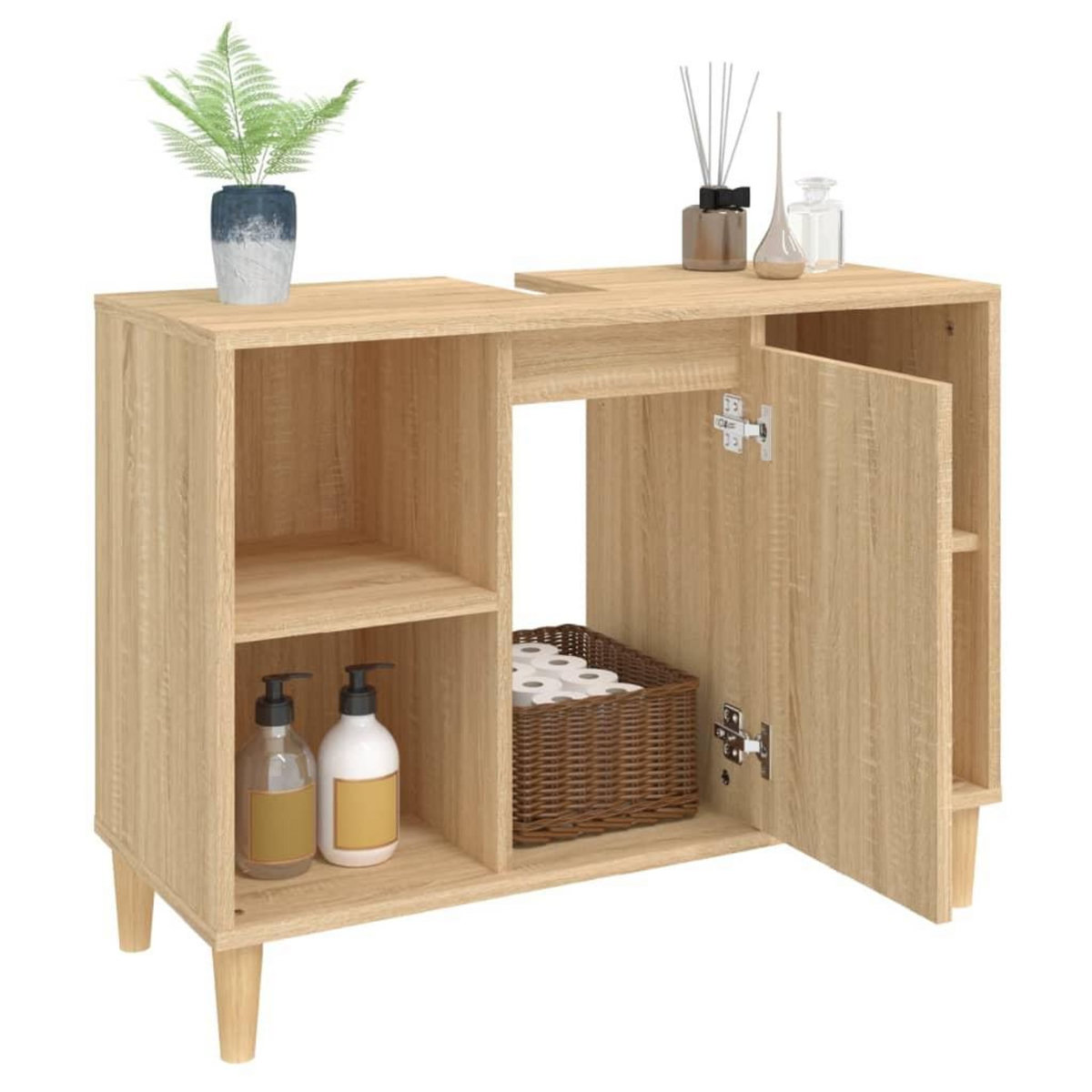 VIDAXL Meuble d'evier chene sonoma 80x33x60 cm bois d'ingenierie