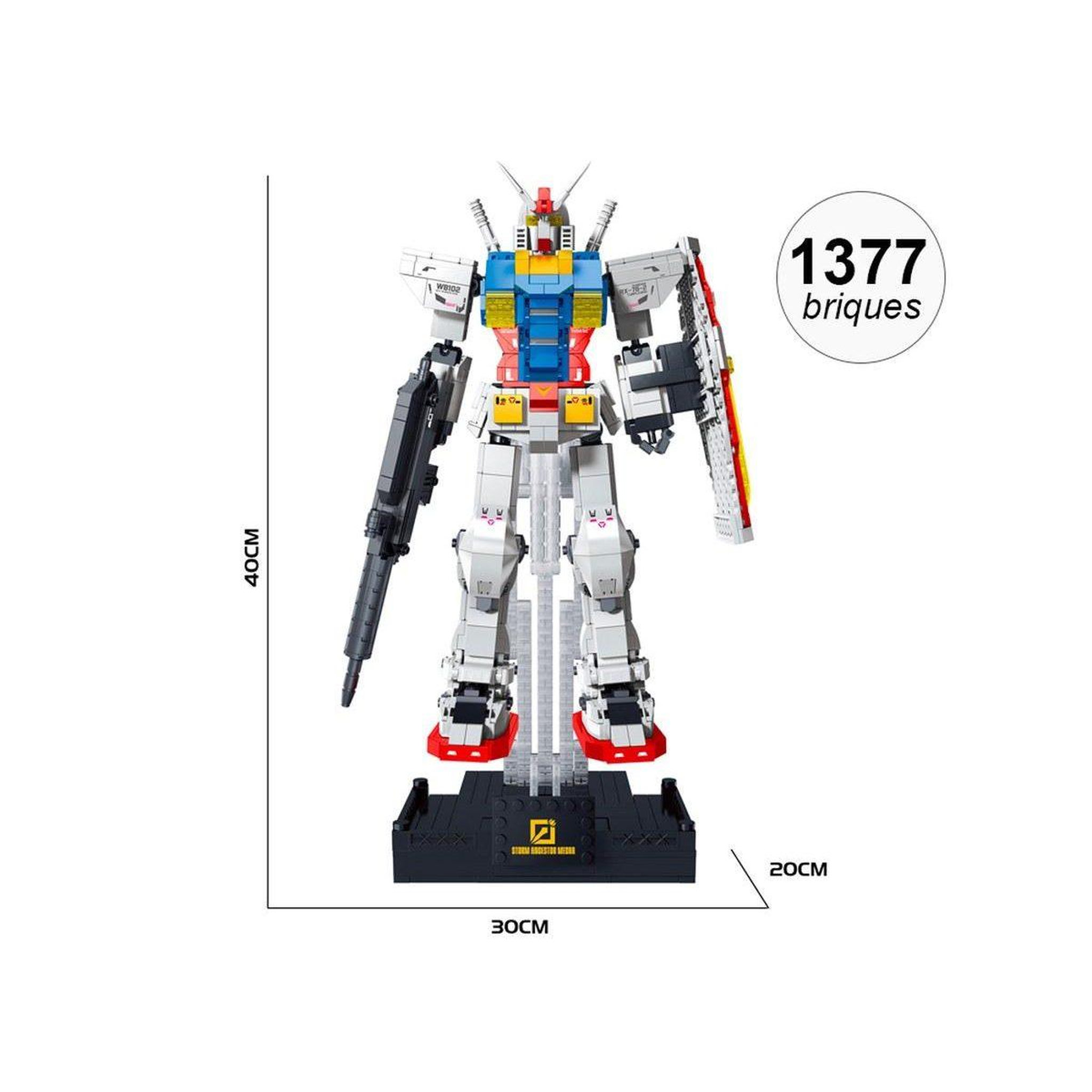 Voir la diapositive 3 : 1001JOUETS Jeu de Construction Robot XXL - Éléments Phosphorescents - 1377 Briques