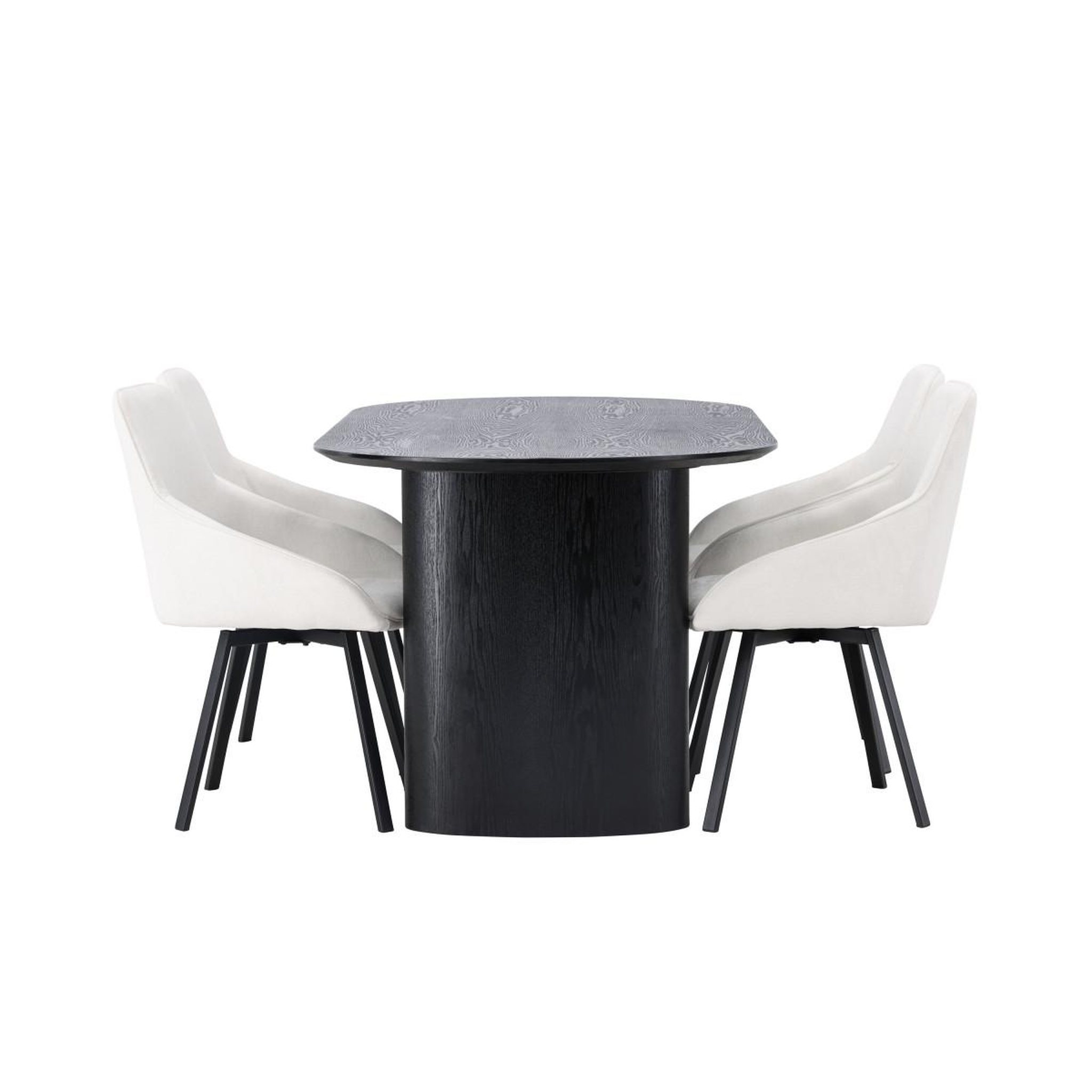 Voir la diapositive 3 : Paris Prix Ensemble table à manger & 4 chaises  isolde & rosie  180cm noir & beige