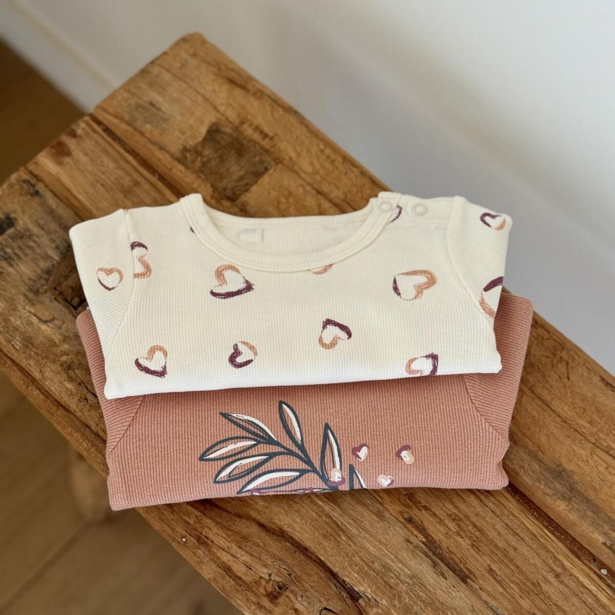 Petit Béguin Lot de 2 bodies bébé manches longues Matcha