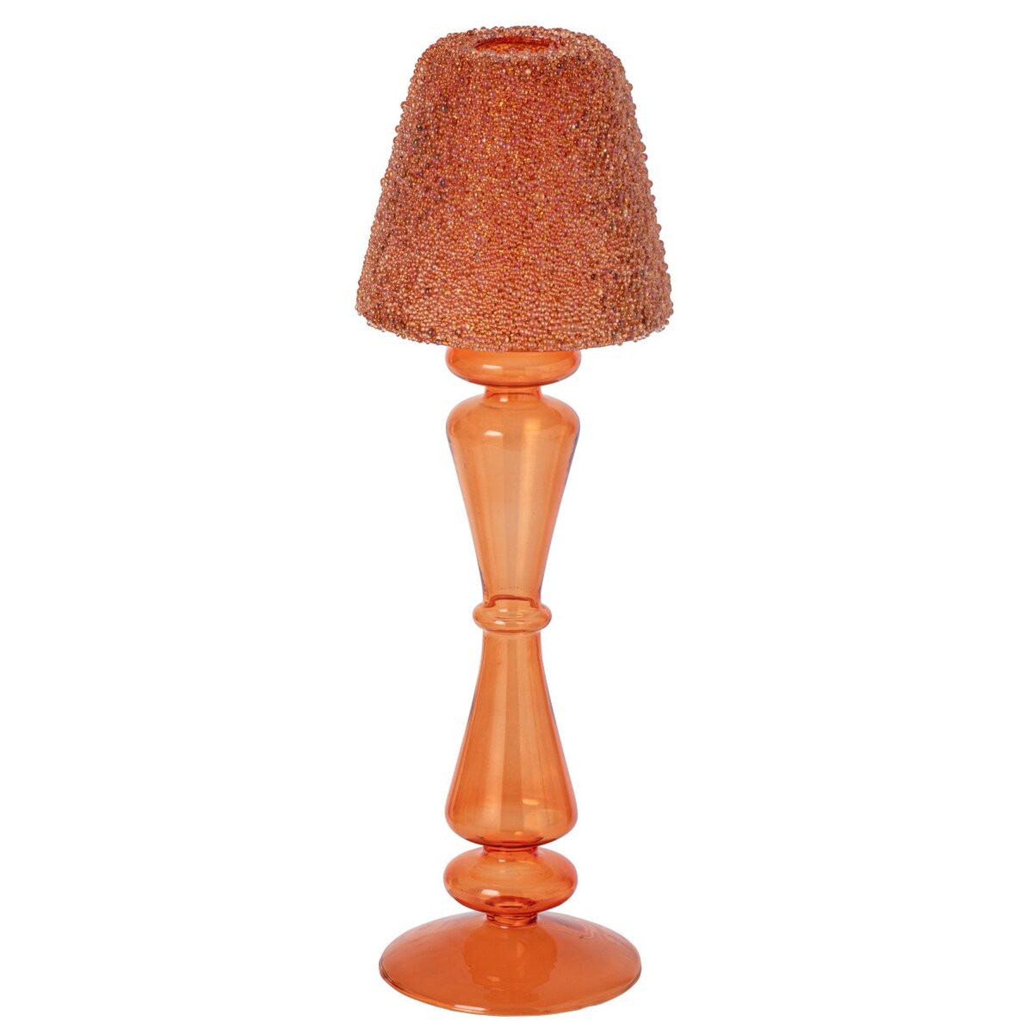 J-LINE Photophore lampe en verre  silje  31cm orange
