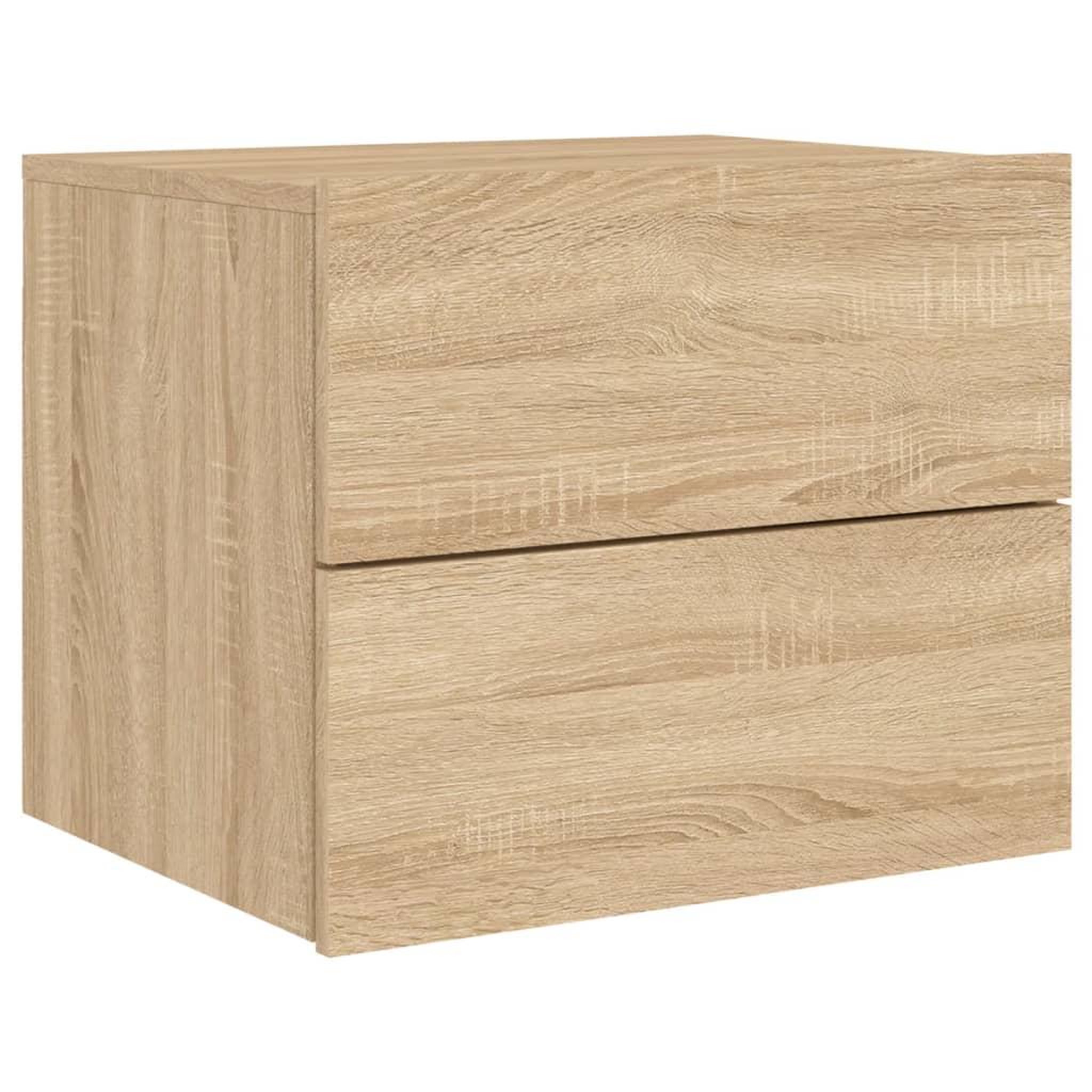 Voir la diapositive 3 : VIDAXL Table de chevet murale avec lumieres LED chene sonoma