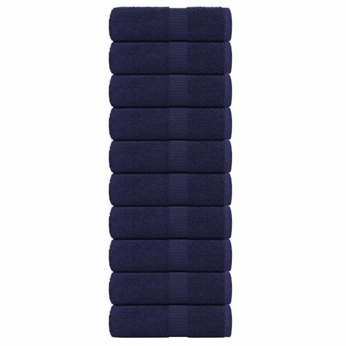 VIDAXL Serviettes d invité 10 pcs bleu marine 30x50 cm 100% coton