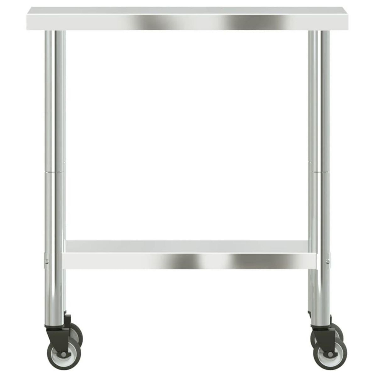 VIDAXL Table de travail de cuisine avec roues 82,5x30x85 cm inox