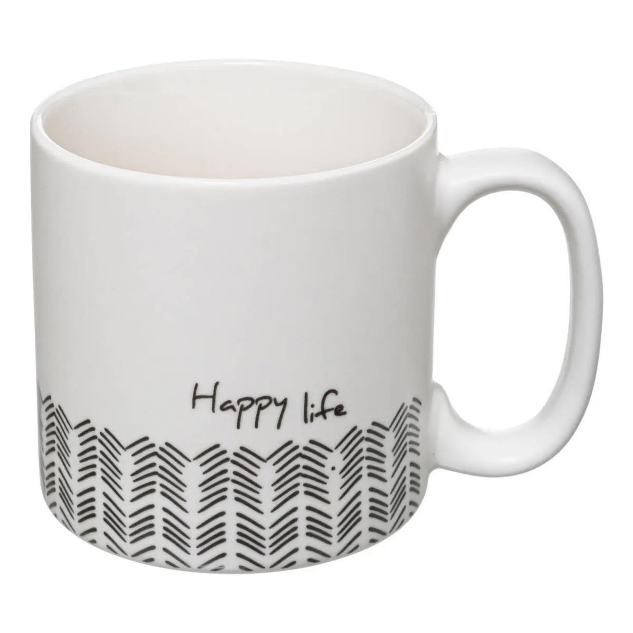 Voir la diapositive 3 : SECRET DE GOURMET Lot de 4 mugs & rack design  life  24cl blanc