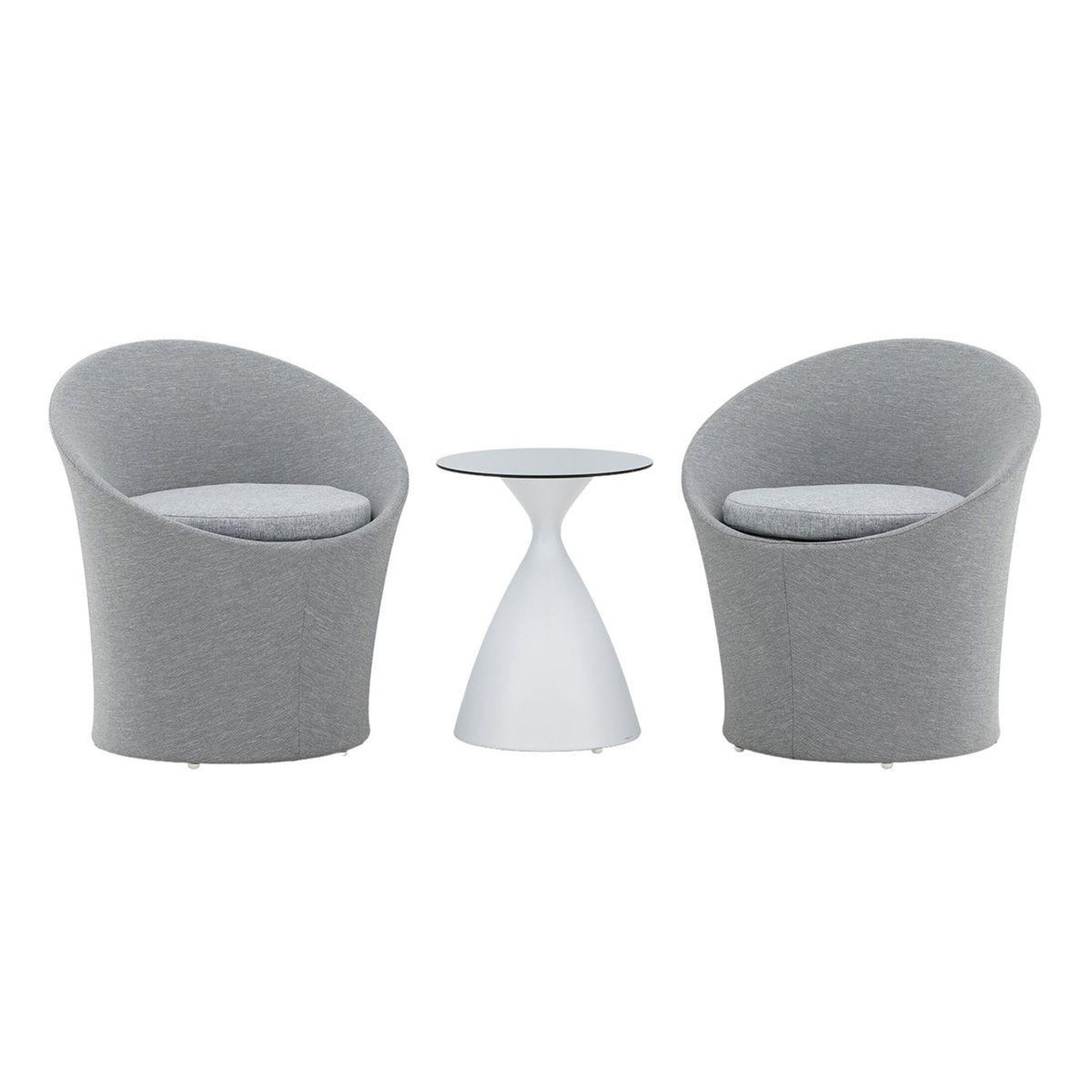 Paris Prix Salon de jardin design  spoga  73cm gris & blanc