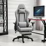 Voir la diapositive 2 : VINSETTO Vinsetto Fauteuil de bureau manager grand confort repose-pied tétière + coussin lombaires intégrés dossier inclinable accoudoirs réglables lin gris