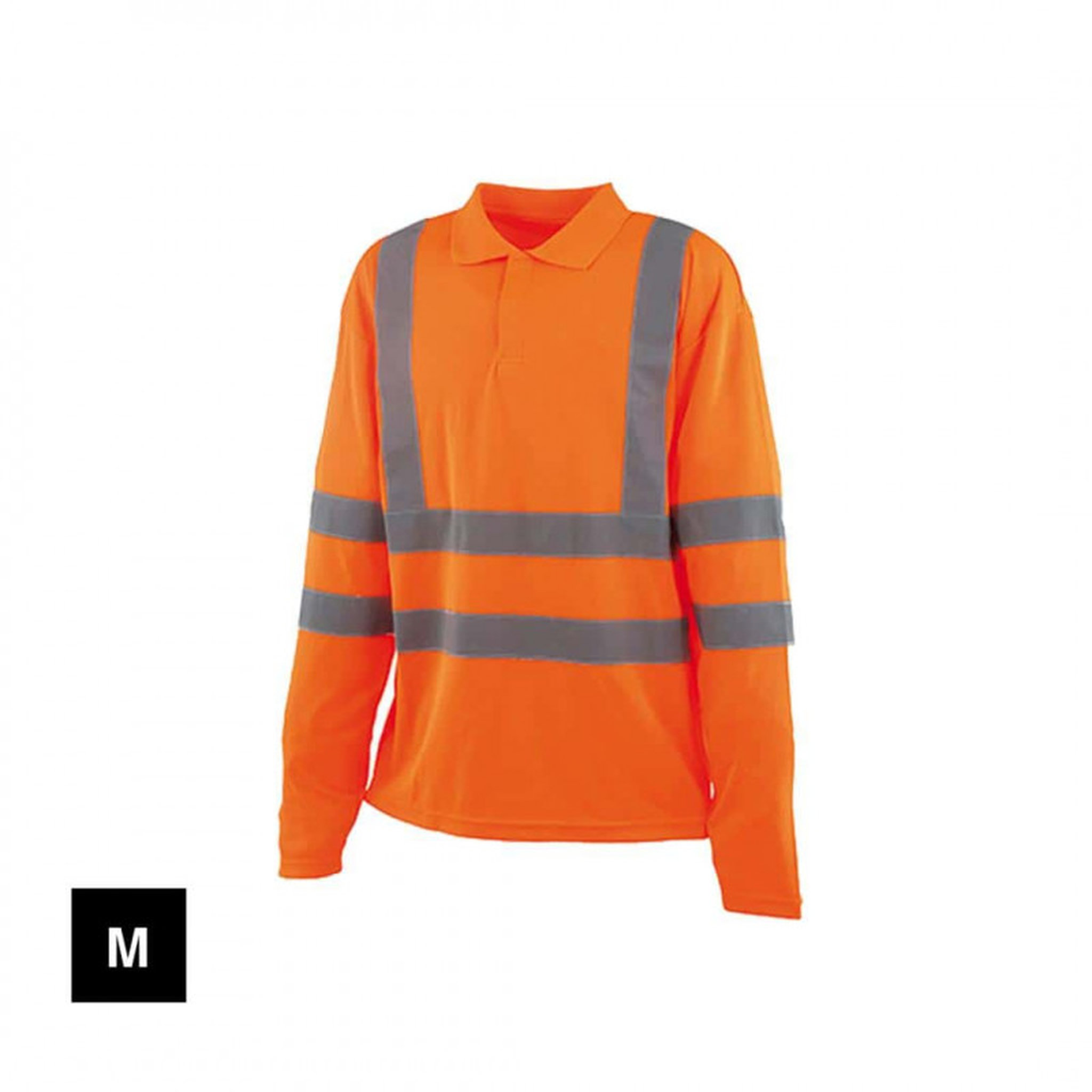 Voir la diapositive 1 :  Polo haute visibilité - Manches longues - Orange fluo - M