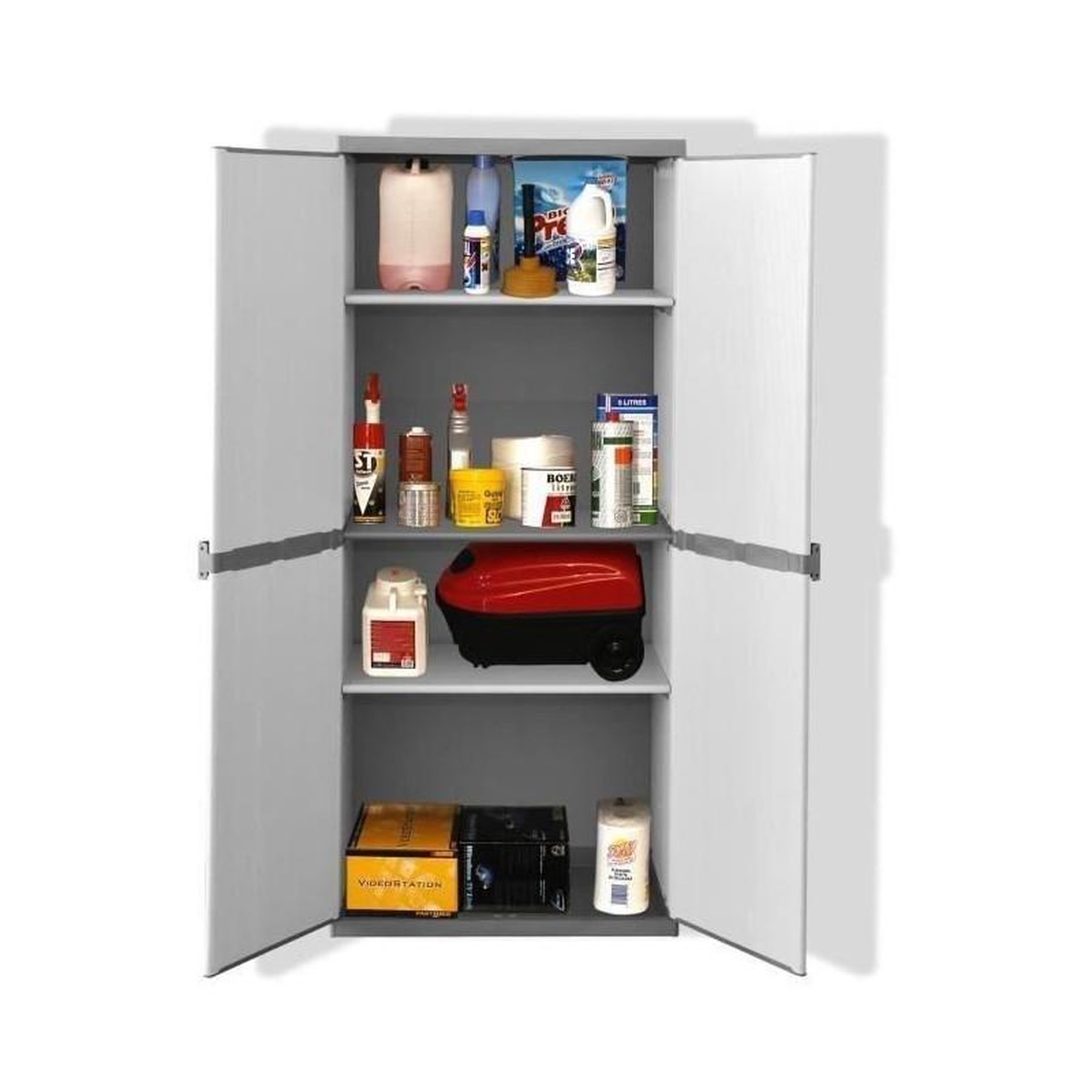 Voir la diapositive 2 : TOOD TOOD Armoire de rangement haute en resine 3 tablettes
