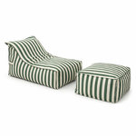 CONCEPT USINE Ensemble de poufs d'extérieur rayés vert déperlant POSITANO