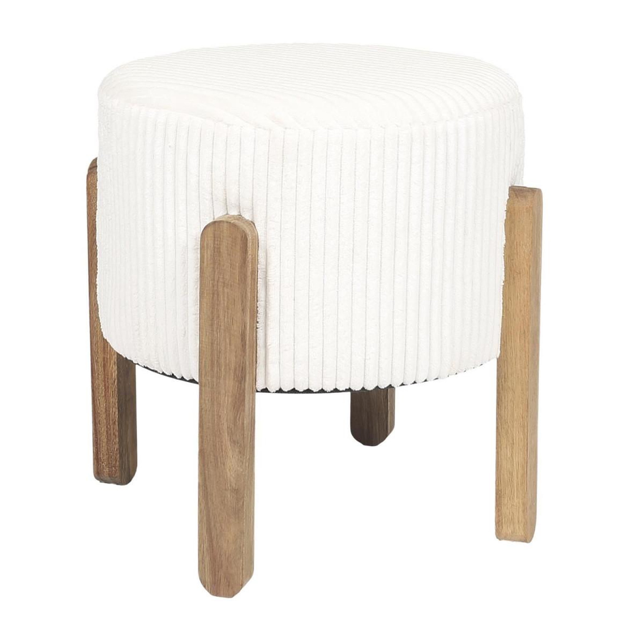 The Home Deco Factory Tabouret côtelé rond  scott  35cm beige