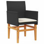 Voir la diapositive 4 : VIDAXL Chaises de jardin coussins lot de 2 noir resine tressee et bois