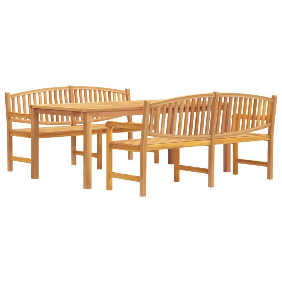 VIDAXL Ensemble a manger de jardin 3 pcs Bois de teck massif