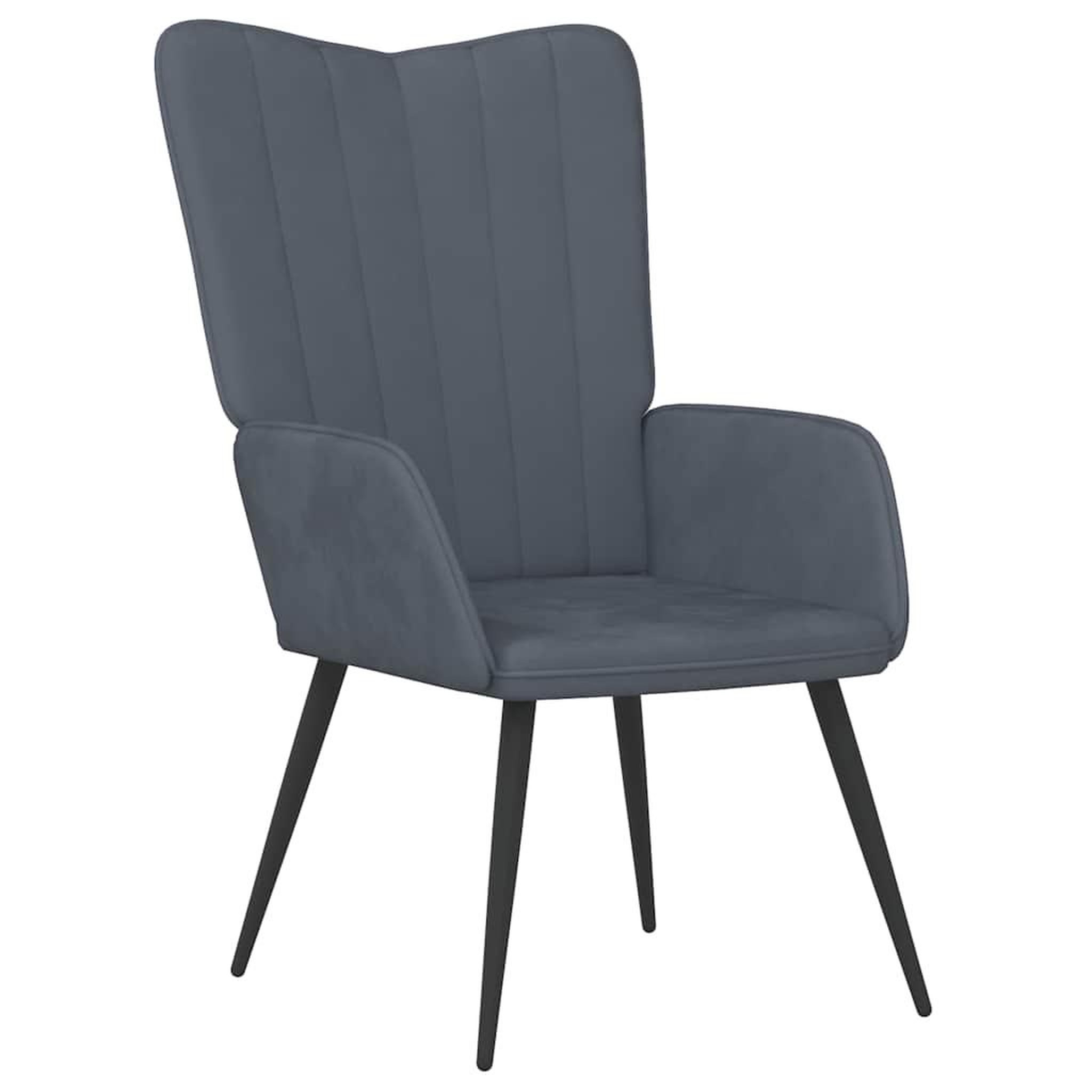 Voir la diapositive 2 : VIDAXL Chaise de relaxation Gris fonce Velours