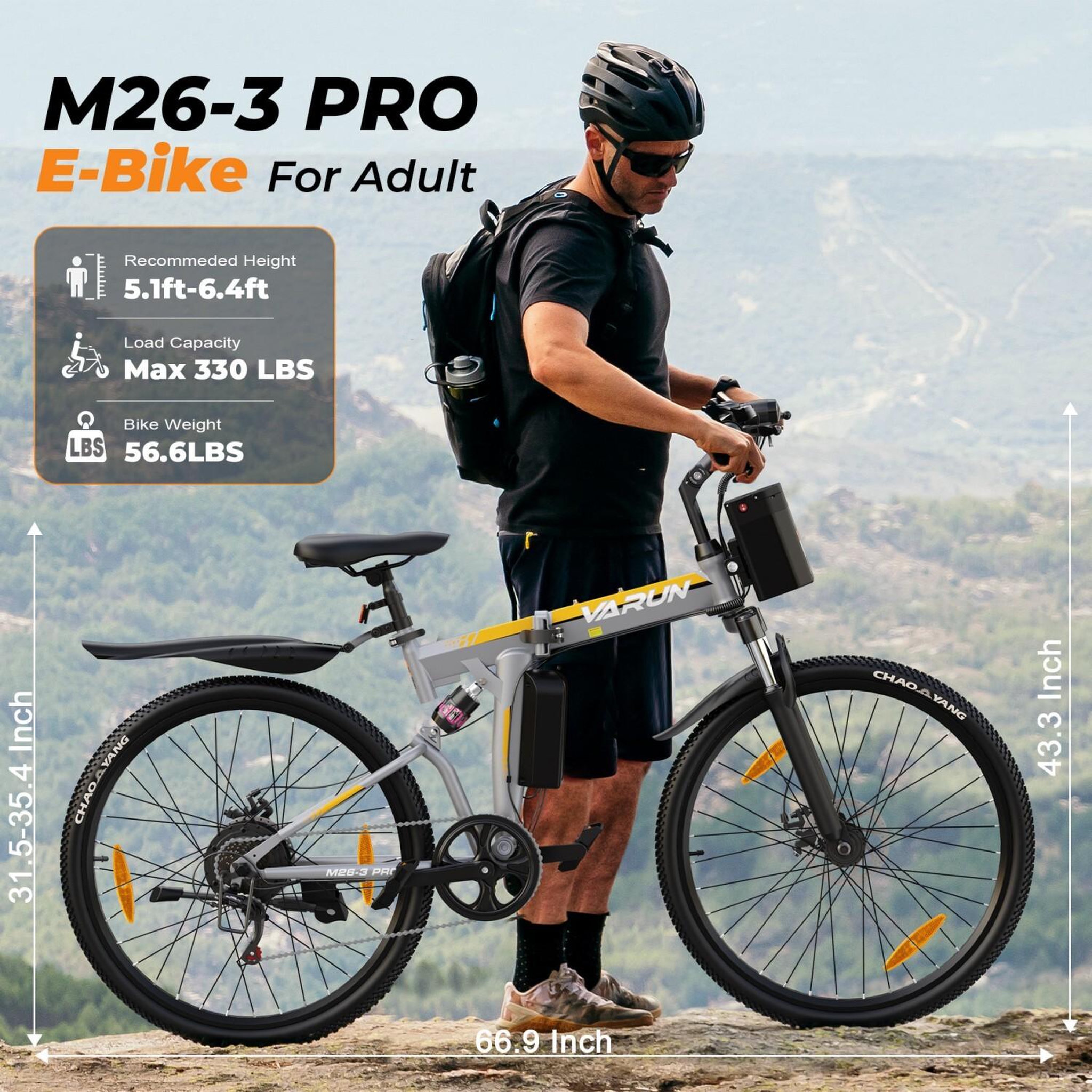 Voir la diapositive 6 : VARUN Vtt électrique pliant varun m26-3 pro 26 pouces
