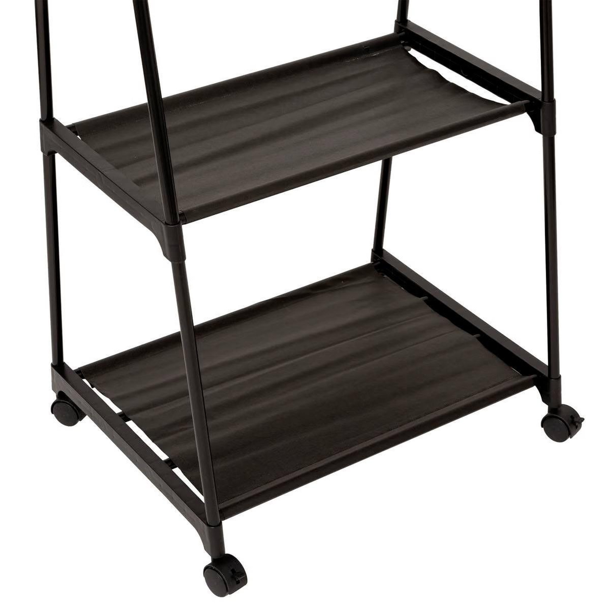 Voir la diapositive 2 : FIVE Portant à vêtements avec 2 étagères  intissa  156cm noir
