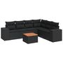 Voir la diapositive 2 : VIDAXL Salon de jardin 7 pcs avec coussins noir resine tressee