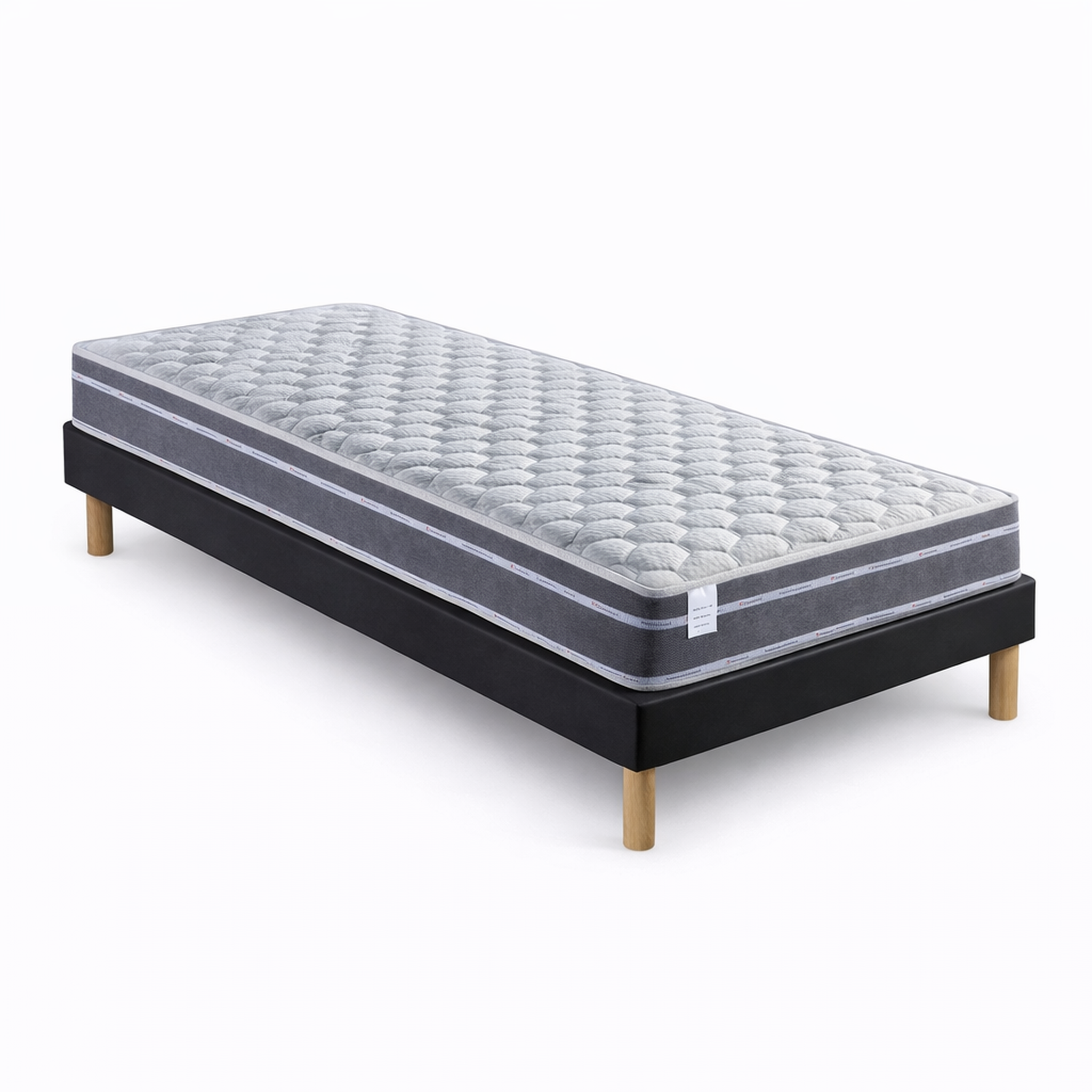 Voir la diapositive 2 : PROVENCE LITERIE Ensemble Sommier Tapissier et Matelas Ferme Très Respirant