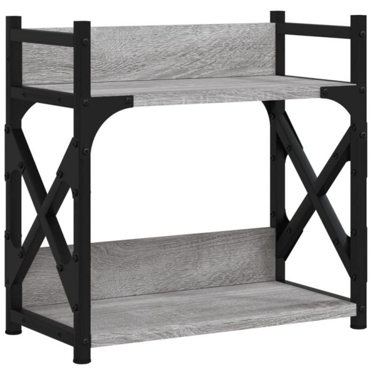 VIDAXL Support d imprimante à 2 niveaux Sonoma gris 40x20x40 cm