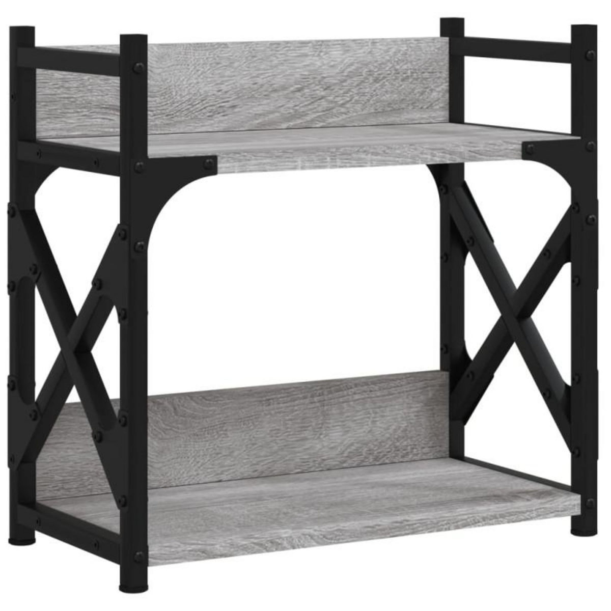 VIDAXL Support d imprimante à 2 niveaux Sonoma gris 40x20x40 cm