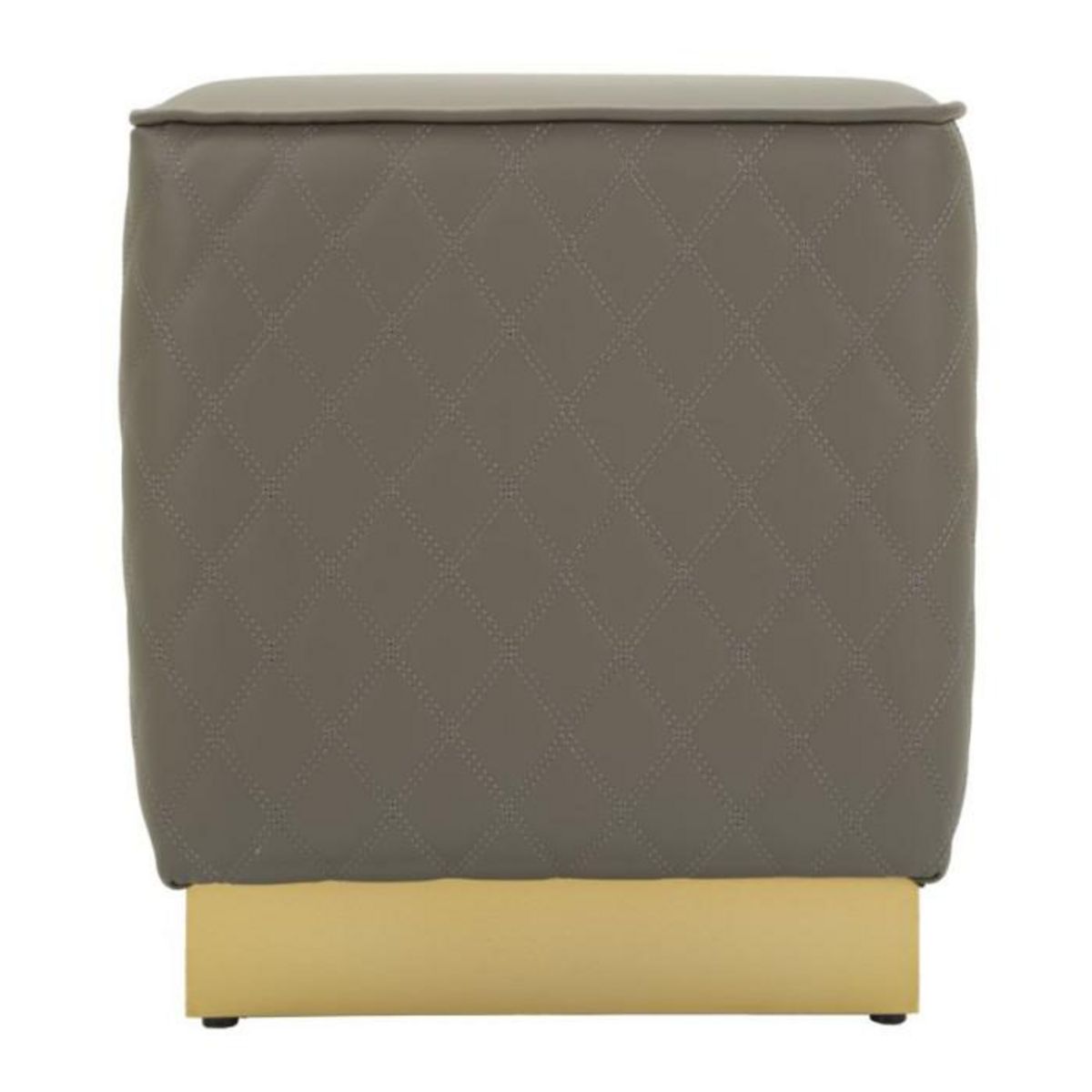 Paris Prix Pouf Matelassé  Sharon  38cm Gris & Or
