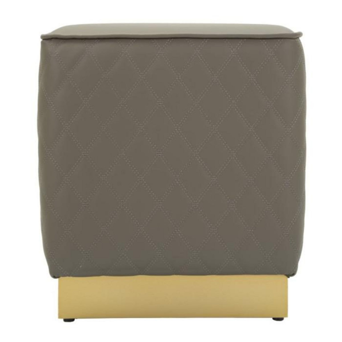 Paris Prix Pouf Matelassé  Sharon  38cm Gris & Or