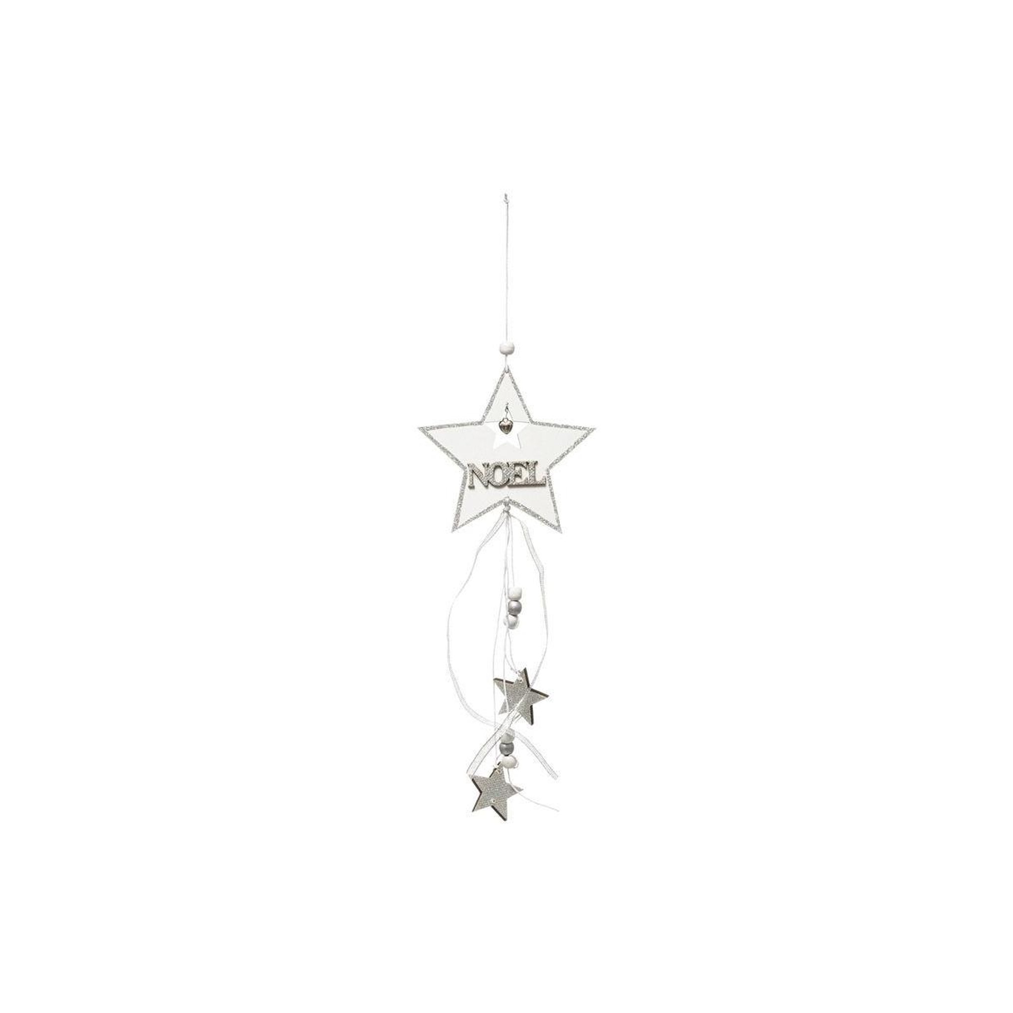 FEERIC LIGHT & CHRISTMAS Sujet de noël étoile  polaire  33cm blanc & argent