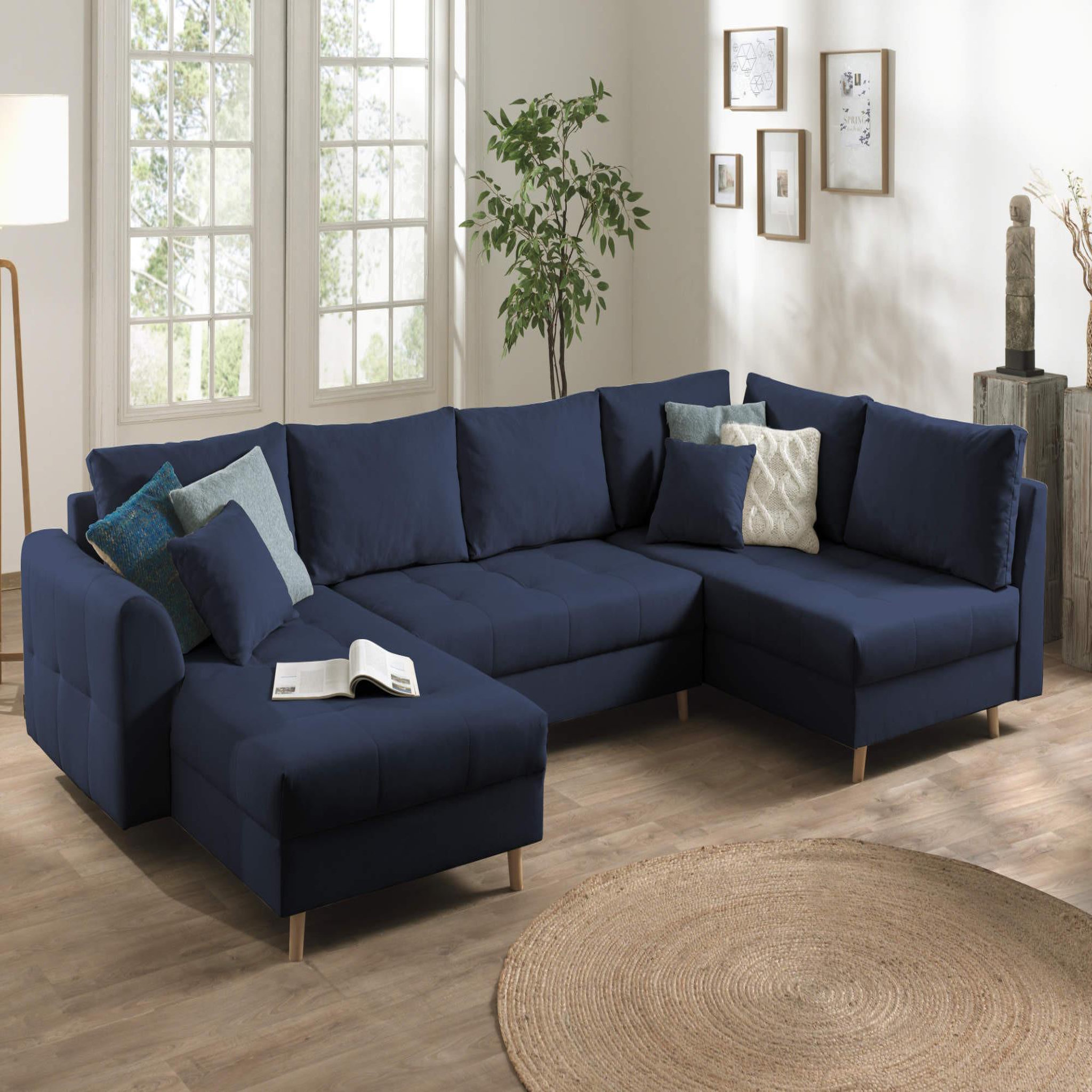 Voir la diapositive 1 : LISA DESIGN Rune - canapé panoramique - 7 places - style scandinave - droit