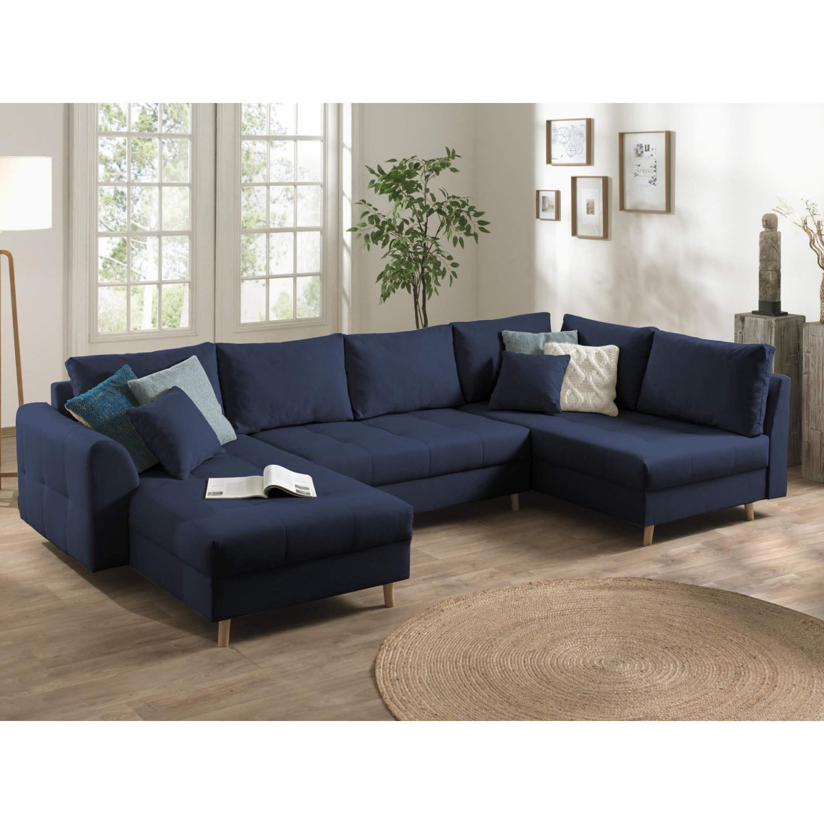 LISA DESIGN Rune - canapé panoramique - 7 places - style scandinave - droit